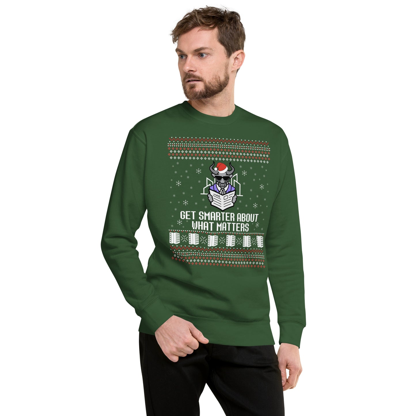 Get Smarter About What Matters - Ugly Christmas Sweater -old