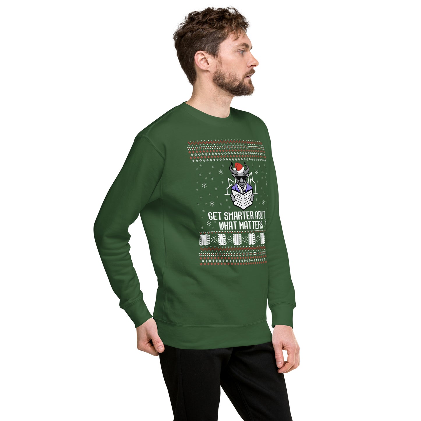 Get Smarter About What Matters - Ugly Christmas Sweater -old