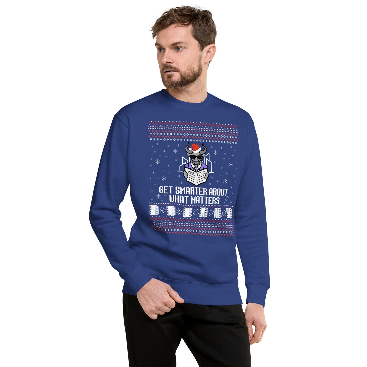 Get Smarter About What Matters - Ugly Christmas Sweater -old