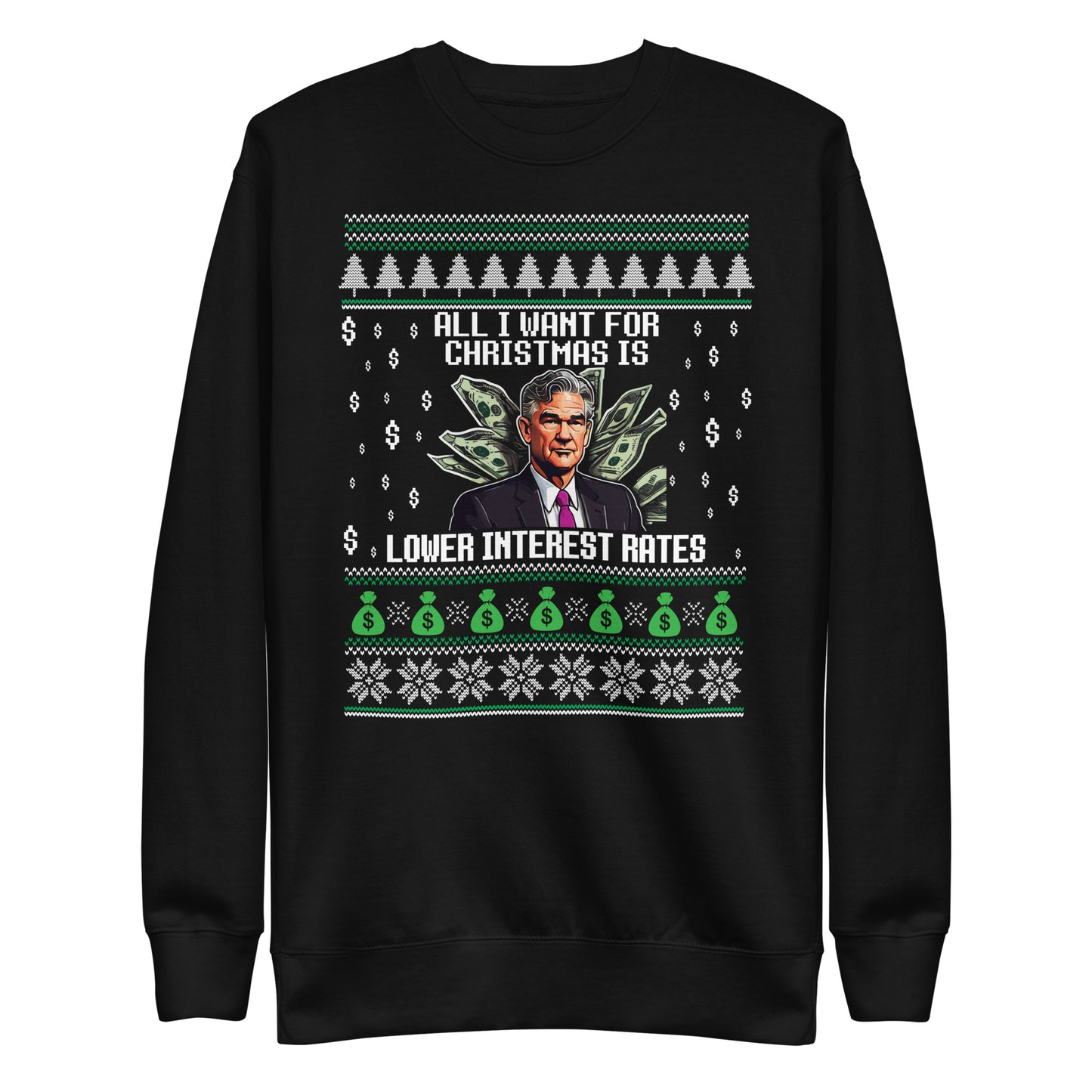 All I Want For Christmas is Lower Interest Rates - Ugly Christmas Sweater -old