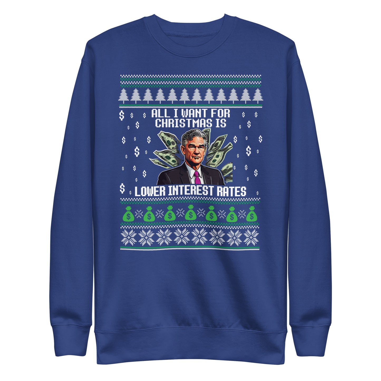 All I Want For Christmas is Lower Interest Rates - Ugly Christmas Sweater -old